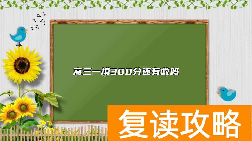 高三一模300分还有救吗